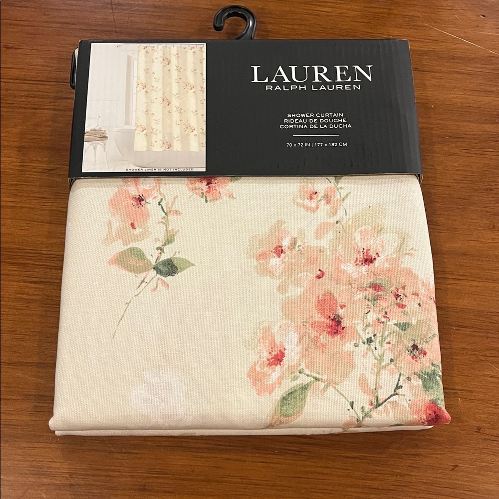 Polo Ralph Lauren Floral Shower Curtain 70”x72” new white
